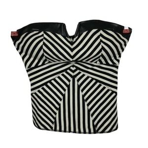 Bebe Strapless Bustier Halter Top XS